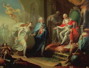 Godoy presenterar fred till Karl IV, 1796