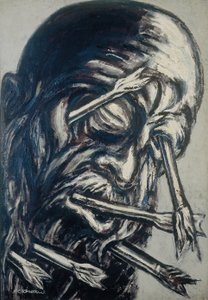 Head Pierced with Arrows, från Los teules-serien av José Clemente Orozco