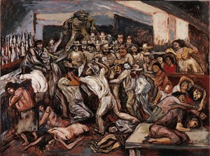 Gräl i en kabaré, 1944. av José Clemente Orozco