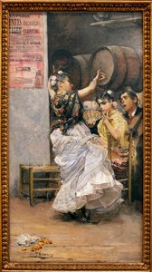 Dance Buleria (flamenco) - Målning av Jose Garcia Ramos (1852-1912), olja på duk