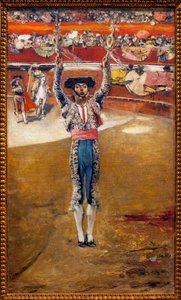 Laying the banners - Målning av Jose Garcia Ramos (1852-1912), Olja på duk - Museum of Fine Arts i Sevilla, Spanien