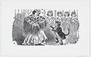 En kvinna som dansar med en katt i kostym, ca. 1880-1910., ca. 1880-1910.