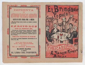 Omslag till "El Brindador Popular", en man som höjer en skål för en grupp människor som sitter..., ca. 1880-1910. av José Guadalupe Posada