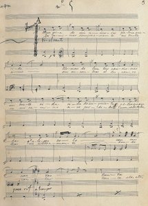 Originalmanuskript av romantik för tenor av zarzuela, "Alma de Dios", av Jose Serrano (1873-1941) av José Serrano