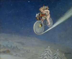 Christmas Delivery par Frappa, Jose (Joseph) (1854-1904), - Olja på duk, 50,5x60,5 - Privat samling