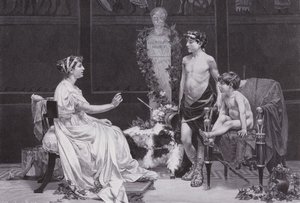 Cornelia, Gracchis moder (litho) av Jose Garnelo y Alda