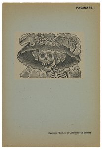 Calavera de la Catrina, ca 1910, tryckt 1943 (foto-relief etsning med gravyr) av José Guadalupe Posada