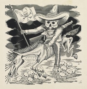 The Great Skull of Emiliano Zapata, c.1911-16, tryckt 1930 (foto-relief etsning med gravyr) av José Guadalupe Posada