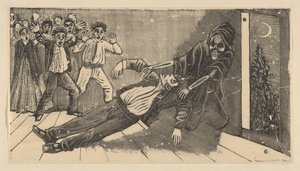 Don Juan Manuels spöke visar sig för Pachita la Alfajorera av José Guadalupe Posada