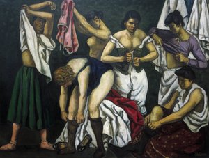 GUTIERREZ SOLANA, Jose (1886-1945). Kvinnor som klär av sig. 1933. Samtida konst. Olja på duk. Privat samling