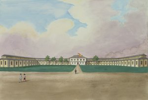 Den nya cigarrfabriken i Meisic, från "The Flebus Album of Views In and Around Manila", ca 1845