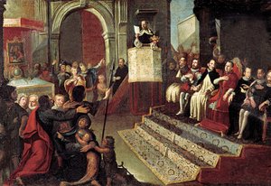 Saint Vincent Ferrer under 1412 års kompromiss i Caspe av Jose Ingles