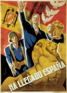 Spanska inbördeskriget (1936-1939): Spanien har anlänt, ca. 1936-39 (affisch) av Jose Morell
