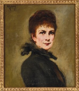Porträtt av Elisabeth av Bayern. av Josef Arpád von Koppay