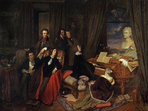Liszt vid flygeln av Josef Danhauser