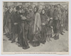 Tidningsurklipp, troligen ur "Leipziger Illustrirten Zeitung": "Wien år 1918" av Josef Engelhart