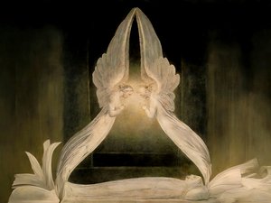 JJM-recreate_Blake-W_Christ i graven vaktad av änglar av Josef Johann Michel