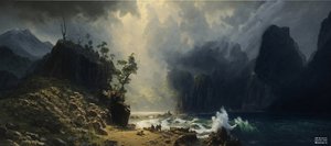 JJM återskapar Bierstadt-A: Puget Sound på Stillahavskusten