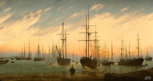 JJM återskapar Friedrich-C-D: View of a harbor (panorama)