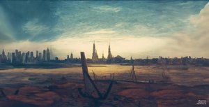JJM återskapar Friedrich-C-D: City at moonrise (höghus)
