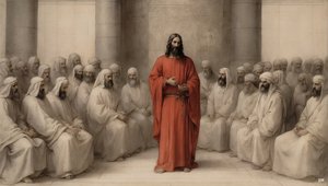 Jesus_anklagad inför judarnas höga råd_02 av Josef Johann Michel