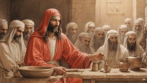 Jesus_säger till tjänarna_fyll vattenkärlen_Kanaans bröllop_02 av Josef Johann Michel