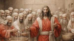 Jesus_säger till tjänarna_fyll vattenkärlen_Kanaans bröllop_03 av Josef Johann Michel