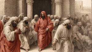 Jesus_driv ut köpmännen ur templet_02 av Josef Johann Michel