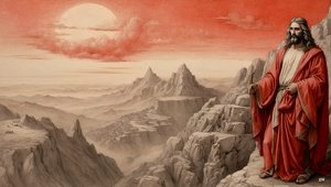 Jesus_visades alla världens riken av djävulen på ett berg-dyrka mig_04 av Josef Johann Michel