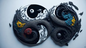 enkaustisk Feng Shui-koncept av YIN OCH YANG _04