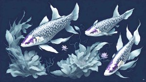 bläckmålning: Koi-Karpfish_amethyst_02
