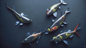 bläckmålning: Koi-Karpfish_rainbow_02