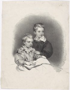 Kronprins Franz Joseph och ärkehertig Ferdinand Maximilian Josef som barn
