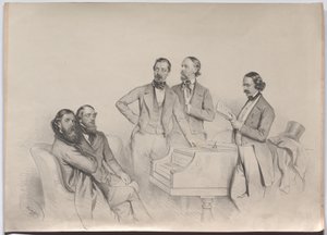 Österrikiska tonsättare; Heinrich Proch, Franz von Suppé, Karl Binder, Anton Emil Titl, Anton Maria Storch av Josef Kriehuber