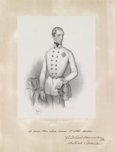 Porträtt av den unge ärkehertigen Ferdinand Maximilian i uniform av Josef Kriehuber