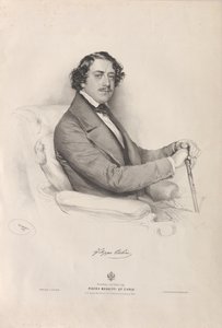 Porträtt av operasångaren Filippo Colini 1811-1863, 1847. av Josef Kriehuber
