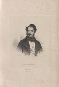 Porträtt av operasångaren Giovanni Orazio Cartagenova 1800-1841, 1838. av Josef Kriehuber