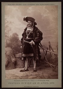 Jos. Ullmann, charkuterist vid Makart-paraden 1879 av Josef Löwy