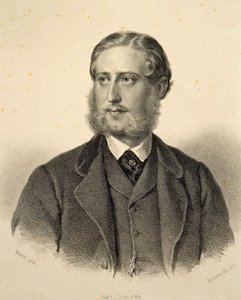 Porträtt av Ferdinand Bonaventura, Prins Kinsky (1834-1904). Gravyr av Josef Kriehuber