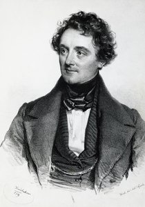 Porträtt av Johann Nepomuk Eduard Ambrosius Nestroy (Wien av Josef Nikolaus Kriehuber