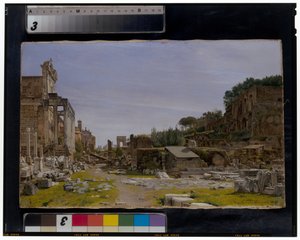 Två vyer av Forum Romanum av Josef Theodor Hansen