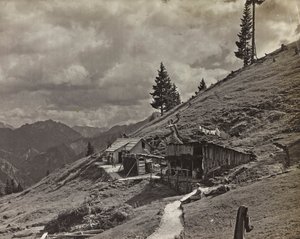 Album "Mitt världskrig - minnen av sydvästra fronten i Kärnten, Italien, Trentino-Alto Adige) 31/03/1915-12/11/1918 - Josef Zohles Wien ": militärbaracker i Alto av Josef Zohles
