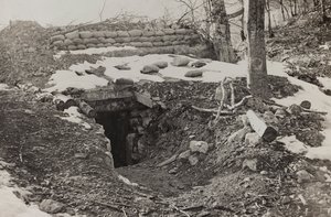 Album "Mitt världskrig - minnen från sydvästra fronten i Kärnten, Italien, Trentino-Alto Adige) 31/03/1915-12/11/1918 - Josef Zohles Wien ": militärbunker (s/v foto) av Josef Zohles