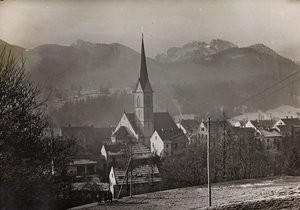 Album "Mitt världskrig - minnen av sydvästra fronten i Kärnten, Italien, Trentino-Alto Adige) 31/03/1915-12/11/ 1918 - Josef Zohles Wien ": utsikt över Hermagor-Pressegger av Josef Zohles