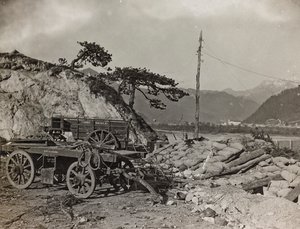 Album "Mitt världskrig - minnen från sydvästra fronten i Kärnten, Italien, Trentino-Alto Adige) 31/03/1915-12/11/ 1918 - Josef Zohles Vienna ": militär stridsvagn på Taglia av Josef Zohles
