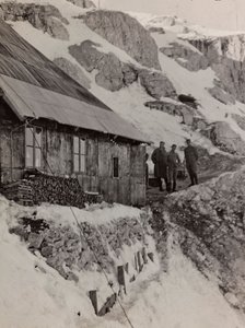 Album "Mitt världskrig - minnen av sydvästra fronten i Kärnten, Italien, Trentino-Alto Adige) 31/03/1915-12/11/1918 - Josef Zohles Wien ": militärbarack (s/v foto av Josef Zohles