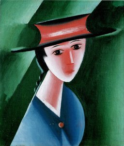Flicka med röd hatt, 1915