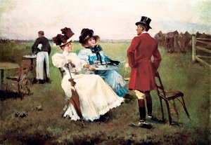 "" Dag i kampanjen "" Målning av Josep Cusachs i Cusachs (1851-1908). Barcelona. Klostret i Montserrat. Montserrats museum. av Josep Cusachs y Cusachs