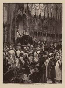 Kröning av ärkebiskopen av York (gravyr) av Joseph (after) Finnemore