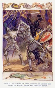 Illustration till Sir Knight of the Splendid Way (färglitografi) av Joseph (after) Finnemore